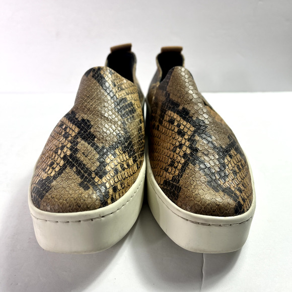 Vince Sneakers Womens 7.5M EUR 37.5 Saxon 2 Snakeskin Leather Platform Slip On - Picture 1 of 12